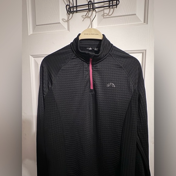 Crivit Tops - Women's Black and Pink Quarter-Zip Sweatshirt Pullover Size L Crivit
